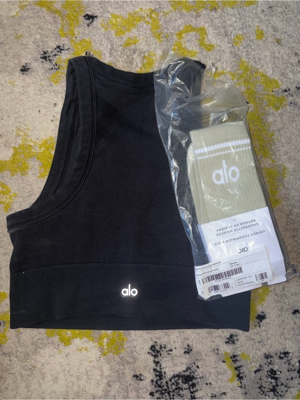 ALO Yoga Black Sports Top & Socks